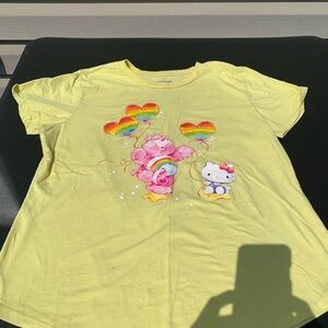 Sanrio Yellow Kids Tee with Bear and Cat Design